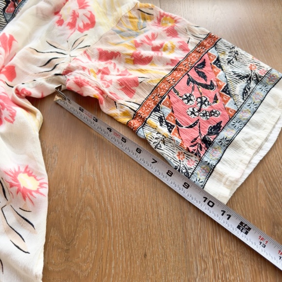 BILLABONG Fire Nights Boho Floral Beach Swim Cover Up Open Front Kimono Size S/M - Picture 10 of 10